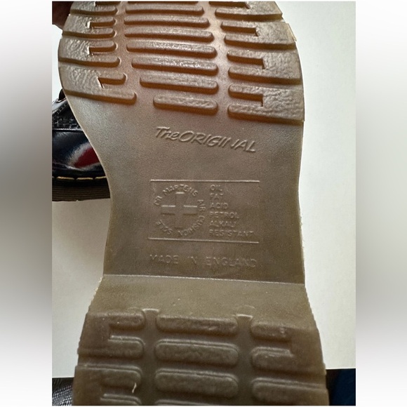 Vintage 90s Dr Martens Red & Blue Rub Off Combat Punk Boots Size 5 UK ENGLAND - Picture 8 of 11